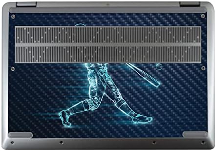 עריסקינס סיבי פחמן עור תואם עם Lenovo IdeaPad Flex 5 14 ערכת גלישה מלאה - בייסבול זוהר | גימור סיבי פחמן